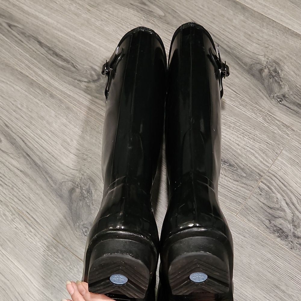 GUC Hunter High Gloss Black Tall Knee High Rubber Rain Boots - Picture 10 of 10